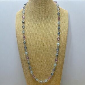 VINTAGE Joan Rivers Blue & Purple Beaded Gold Necklace